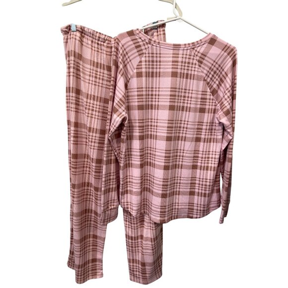 Comfort Code by Cuddl Duds Brushed Ultra Knit 2 Piece PJ Set Size Medium Plaid - Picture 3 of 7